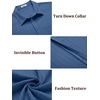 image:imageCOOFANDY Mens Casual Textured Short Sleeve Button Down Summer Beach ShirtDark Blue