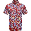 image:imageCOOFANDY Mens Casual Textured Short Sleeve Button Down Summer Beach ShirtHawaii Flowers