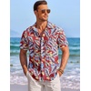 image:imageCOOFANDY Mens Casual Textured Short Sleeve Button Down Summer Beach ShirtHawaii Flowers