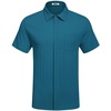 image:imageCOOFANDY Mens Casual Textured Short Sleeve Button Down Summer Beach ShirtLake Blue
