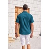 image:imageCOOFANDY Mens Casual Textured Short Sleeve Button Down Summer Beach ShirtLake Blue
