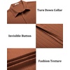image:imageCOOFANDY Mens Casual Textured Short Sleeve Button Down Summer Beach ShirtLight Brown