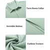 image:imageCOOFANDY Mens Casual Textured Short Sleeve Button Down Summer Beach ShirtLight Green