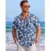 image:imageCOOFANDY Mens Casual Textured Short Sleeve Button Down Summer Beach ShirtNavy Blue Floral