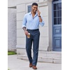 image:imageCOOFANDY Mens Classic Fit Dress Pants Flat Front Straight Casual Pant Expandable Waist Suit PantBlue