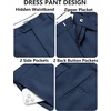 image:imageCOOFANDY Mens Classic Fit Dress Pants Flat Front Straight Casual Pant Expandable Waist Suit PantBlue