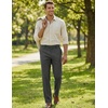 image:imageCOOFANDY Mens Classic Fit Dress Pants Flat Front Straight Casual Pant Expandable Waist Suit PantDark Gery
