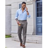 image:imageCOOFANDY Mens Classic Fit Dress Pants Flat Front Straight Casual Pant Expandable Waist Suit PantGrey