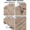 image:imageCOOFANDY Mens Classic Fit Dress Pants Flat Front Straight Casual Pant Expandable Waist Suit PantKhaki