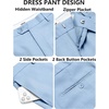 image:imageCOOFANDY Mens Classic Fit Dress Pants Flat Front Straight Casual Pant Expandable Waist Suit PantLight Blue