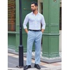 image:imageCOOFANDY Mens Classic Fit Dress Pants Flat Front Straight Casual Pant Expandable Waist Suit PantLight Blue