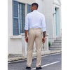 image:imageCOOFANDY Mens Classic Fit Dress Pants Flat Front Straight Casual Pant Expandable Waist Suit PantLight Khaki