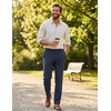 image:imageCOOFANDY Mens Classic Fit Dress Pants Flat Front Straight Casual Pant Expandable Waist Suit PantNavy Blue