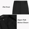 image:imageCOOFANDY Mens Classic Fit Flat Front Dress Pants No Iron Premium Casual Pants Expandable Waist Suit PantsBlack
