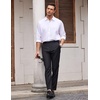 image:imageCOOFANDY Mens Classic Fit Flat Front Dress Pants No Iron Premium Casual Pants Expandable Waist Suit PantsBlack