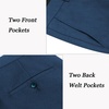 image:imageCOOFANDY Mens Classic Fit Flat Front Dress Pants No Iron Premium Casual Pants Expandable Waist Suit PantsBlue