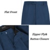 image:imageCOOFANDY Mens Classic Fit Flat Front Dress Pants No Iron Premium Casual Pants Expandable Waist Suit PantsBlue