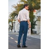 image:imageCOOFANDY Mens Classic Fit Flat Front Dress Pants No Iron Premium Casual Pants Expandable Waist Suit PantsBlue