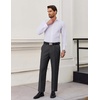 image:imageCOOFANDY Mens Classic Fit Flat Front Dress Pants No Iron Premium Casual Pants Expandable Waist Suit PantsDark Grey