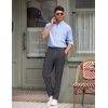 image:imageCOOFANDY Mens Classic Fit Flat Front Dress Pants No Iron Premium Casual Pants Expandable Waist Suit PantsDark Grey