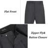 image:imageCOOFANDY Mens Classic Fit Flat Front Dress Pants No Iron Premium Casual Pants Expandable Waist Suit PantsDark Grey