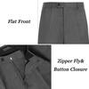 image:imageCOOFANDY Mens Classic Fit Flat Front Dress Pants No Iron Premium Casual Pants Expandable Waist Suit PantsGrey