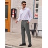 image:imageCOOFANDY Mens Classic Fit Flat Front Dress Pants No Iron Premium Casual Pants Expandable Waist Suit PantsGrey
