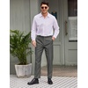 image:imageCOOFANDY Mens Classic Fit Flat Front Dress Pants No Iron Premium Casual Pants Expandable Waist Suit PantsGrey