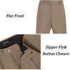 image:imageCOOFANDY Mens Classic Fit Flat Front Dress Pants No Iron Premium Casual Pants Expandable Waist Suit PantsKhaki