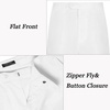 image:imageCOOFANDY Mens Classic Fit Flat Front Dress Pants No Iron Premium Casual Pants Expandable Waist Suit PantsWhite
