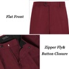 image:imageCOOFANDY Mens Classic Fit Flat Front Dress Pants No Iron Premium Casual Pants Expandable Waist Suit PantsWine Red
