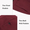 image:imageCOOFANDY Mens Classic Fit Flat Front Dress Pants No Iron Premium Casual Pants Expandable Waist Suit PantsWine Red