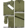 image:imageCOOFANDY Mens Cotton Linen Henley TShirt Long Sleeve Hippie Casual Beach TShirtsArmy Green