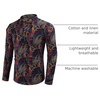 image:imageCOOFANDY Mens Cotton Linen Henley TShirt Long Sleeve Hippie Casual Beach TShirtsBlack Paisley