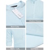 image:imageCOOFANDY Mens Cotton Linen Henley TShirt Long Sleeve Hippie Casual Beach TShirtsBlue