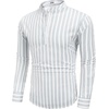 image:imageCOOFANDY Mens Cotton Linen Henley TShirt Long Sleeve Hippie Casual Beach TShirtsBlue Pinstripe