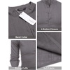 image:imageCOOFANDY Mens Cotton Linen Henley TShirt Long Sleeve Hippie Casual Beach TShirtsDark Gray