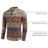 image:imageCOOFANDY Mens Cotton Linen Henley TShirt Long Sleeve Hippie Casual Beach TShirtsGeometric