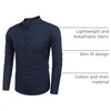 image:imageCOOFANDY Mens Cotton Linen Henley TShirt Long Sleeve Hippie Casual Beach TShirtsNavy Blue