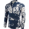 image:imageCOOFANDY Mens Cotton Linen Henley TShirt Long Sleeve Hippie Casual Beach TShirtsNavy Tiedye