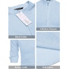 image:imageCOOFANDY Mens Cotton Linen Henley TShirt Long Sleeve Hippie Casual Beach TShirtsSky Blue