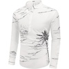 image:imageCOOFANDY Mens Cotton Linen Henley TShirt Long Sleeve Hippie Casual Beach TShirtsWhite  Palm Tree