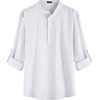 image:imageCOOFANDY Mens Cotton Linen Henley TShirt Long Sleeve Hippie Casual Beach TShirtsWhite Striped