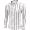 image:imageCOOFANDY Mens Cotton Linen Henley TShirt Long Sleeve Hippie Casual Beach TShirtsWhiteBlack Patterned