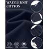 image:imageCOOFANDY Mens Cotton Waffle 2 Piece Outfits Casual Short Sleeve Shirts and Shorts Set Summer Jogging Tracksuit Lounge SetsBlue Purple