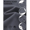 image:imageCOOFANDY Mens Cotton Waffle 2 Piece Outfits Casual Short Sleeve Shirts and Shorts Set Summer Jogging Tracksuit Lounge SetsDark Gray