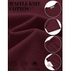 image:imageCOOFANDY Mens Cotton Waffle 2 Piece Outfits Casual Short Sleeve Shirts and Shorts Set Summer Jogging Tracksuit Lounge SetsDark Red