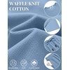 image:imageCOOFANDY Mens Cotton Waffle 2 Piece Outfits Casual Short Sleeve Shirts and Shorts Set Summer Jogging Tracksuit Lounge SetsLight Blue