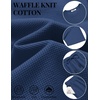 image:imageCOOFANDY Mens Cotton Waffle 2 Piece Outfits Casual Short Sleeve Shirts and Shorts Set Summer Jogging Tracksuit Lounge SetsNavy Blue