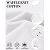 image:imageCOOFANDY Mens Cotton Waffle 2 Piece Outfits Casual Short Sleeve Shirts and Shorts Set Summer Jogging Tracksuit Lounge SetsWhite
